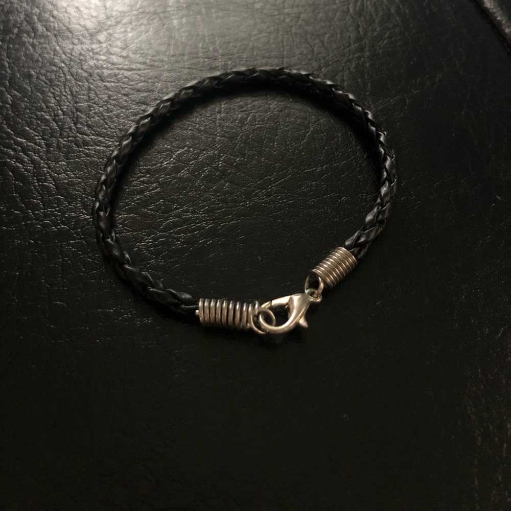 Black Leather Braided Bracelet